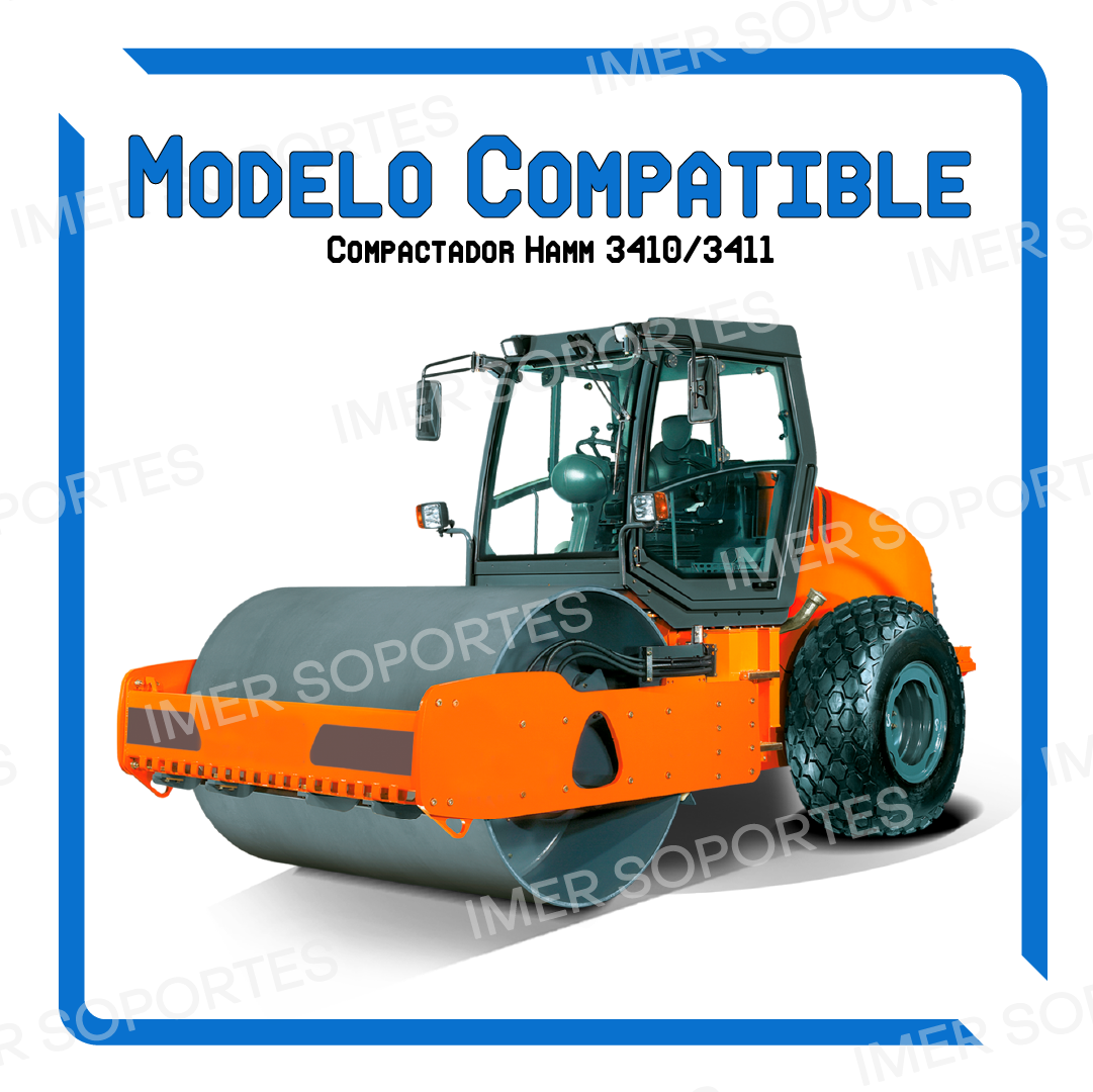 7916. Almohadilla de goma para tambor de maquina compactador alternativo a Hamm 3410/3411